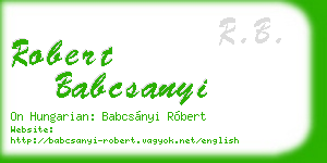 robert babcsanyi business card